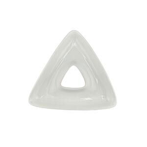 Crate & Barrel Nut Candy Dish White Geometric Triangle with Center Hole